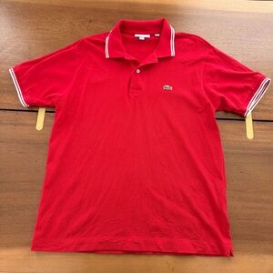 Lacoste Red Polo with White Trim